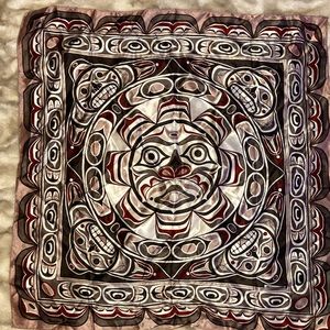 Vintage 1980s Skemo Canada Eleanor Paine Trippy Silk Scarf